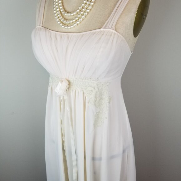 Romantic Vintage 1940's Regency Style Blush Pink Nightgown Small by Van Raalte - Picture 3 of 11